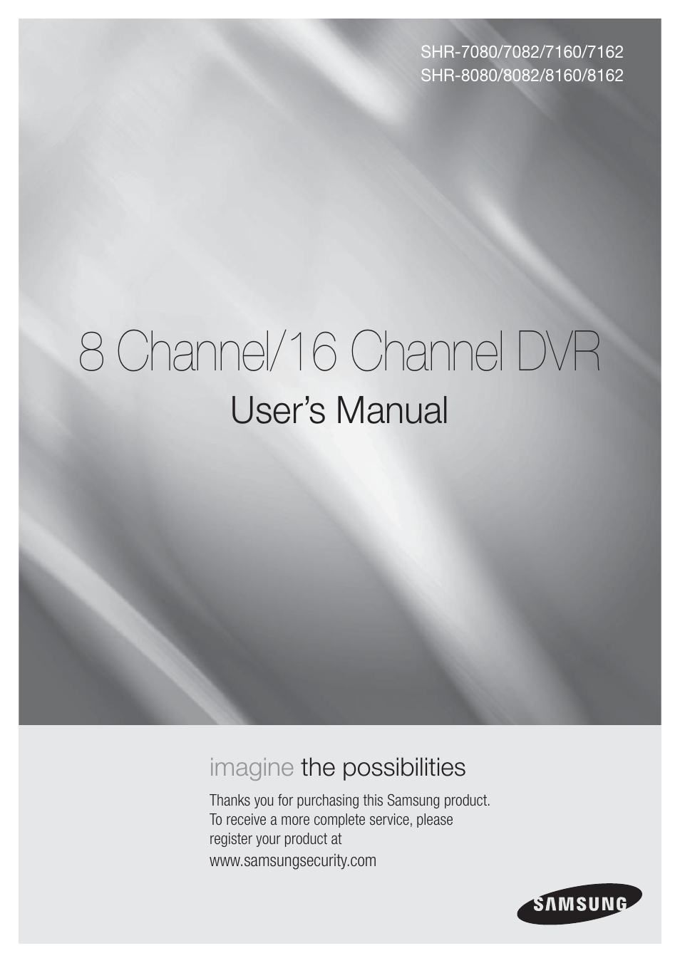 Samsung SHR-7160 User Manual | 120 pages