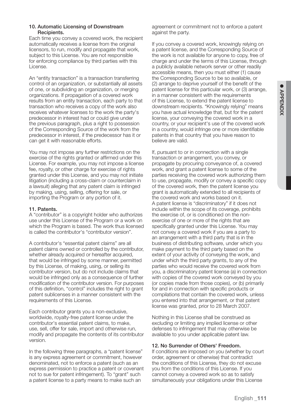 Samsung SHR-7160 User Manual | Page 111 / 120