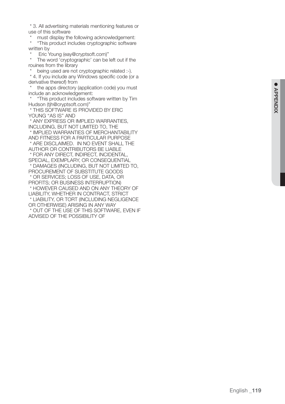 Samsung SHR-7160 User Manual | Page 119 / 120