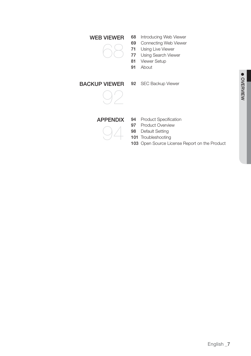 Samsung SHR-7160 User Manual | Page 7 / 120