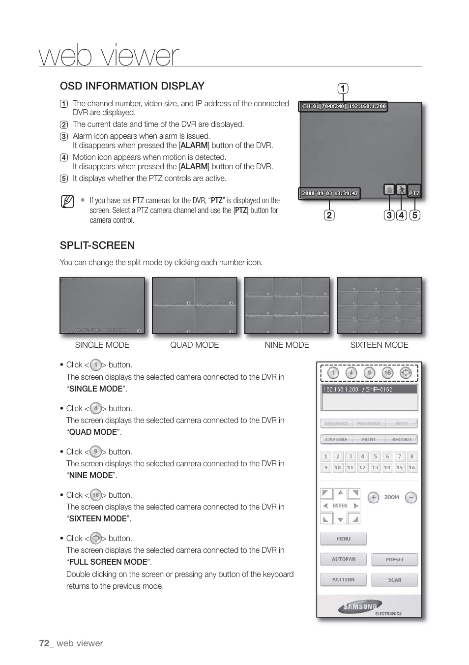 Web viewer | Samsung SHR-7160 User Manual | Page 72 / 120