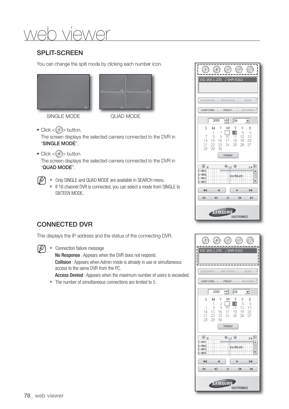 Web viewer | Samsung SHR-7160 User Manual | Page 78 / 120