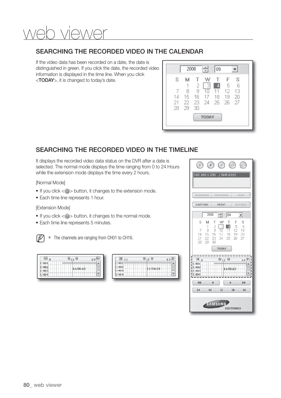 Web viewer | Samsung SHR-7160 User Manual | Page 80 / 120