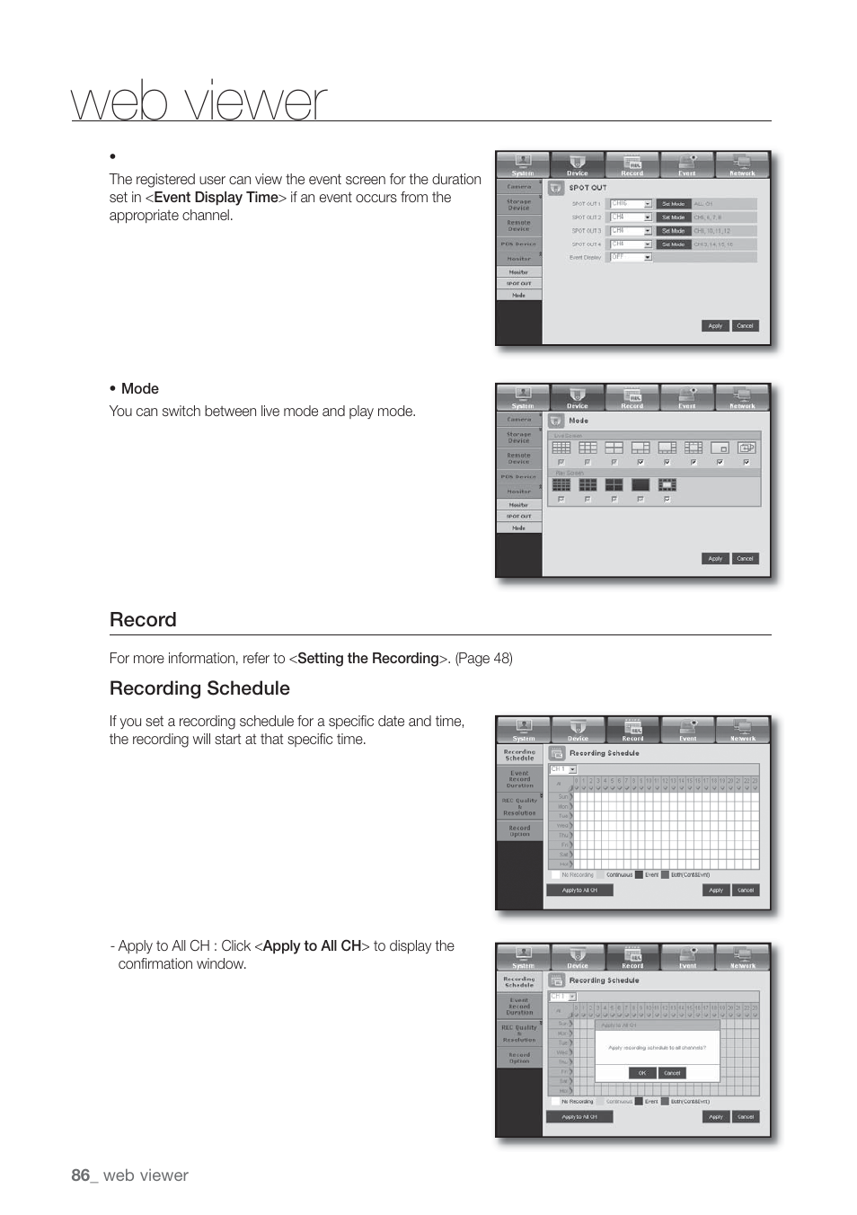 Web viewer | Samsung SHR-7160 User Manual | Page 86 / 120