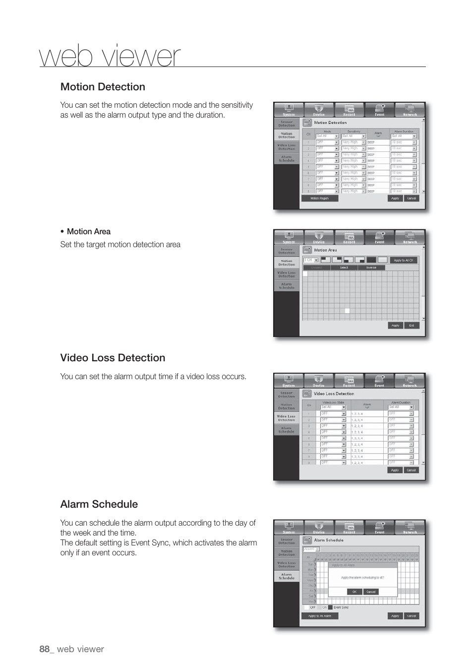 Web viewer | Samsung SHR-7160 User Manual | Page 88 / 120