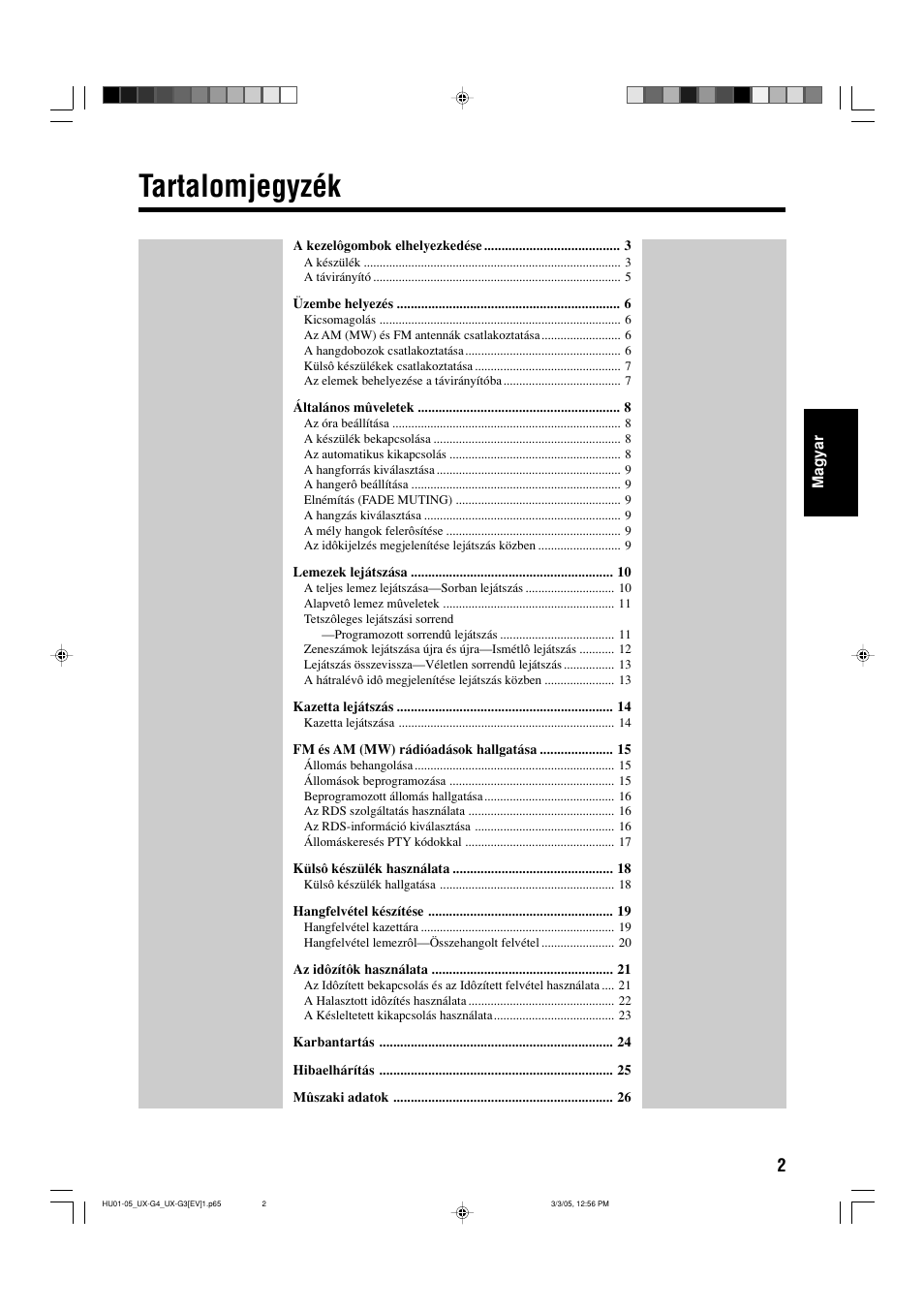 Tartalomjegyzék | JVC UX-G3 User Manual | Page 59 / 111