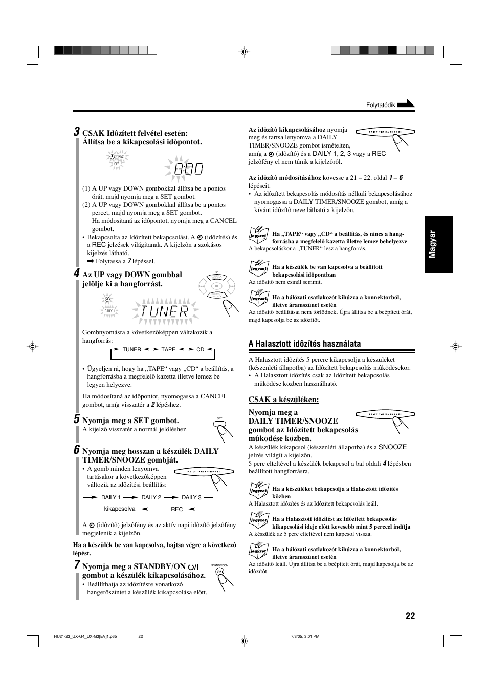 A halasztott idôzítés használata | JVC UX-G3 User Manual | Page 79 / 111