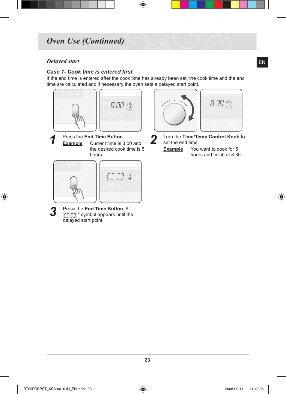 Oven use (continued) | Samsung BT65FQBPST User Manual | Page 25 / 50