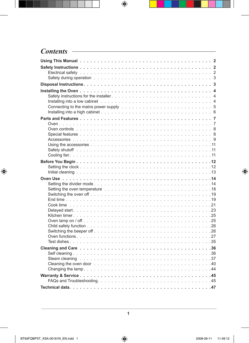 Samsung BT65FQBPST User Manual | Page 3 / 50