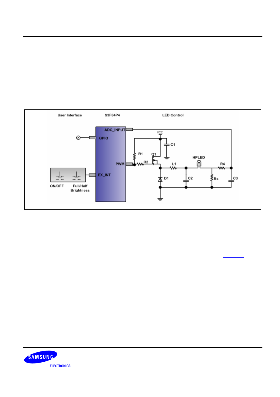2 hardware implementation, 1 system diagram and circuit, Hardware implementation | Figure 2-1 control circuit | Samsung S3F84A5 User Manual | Page 11 / 17