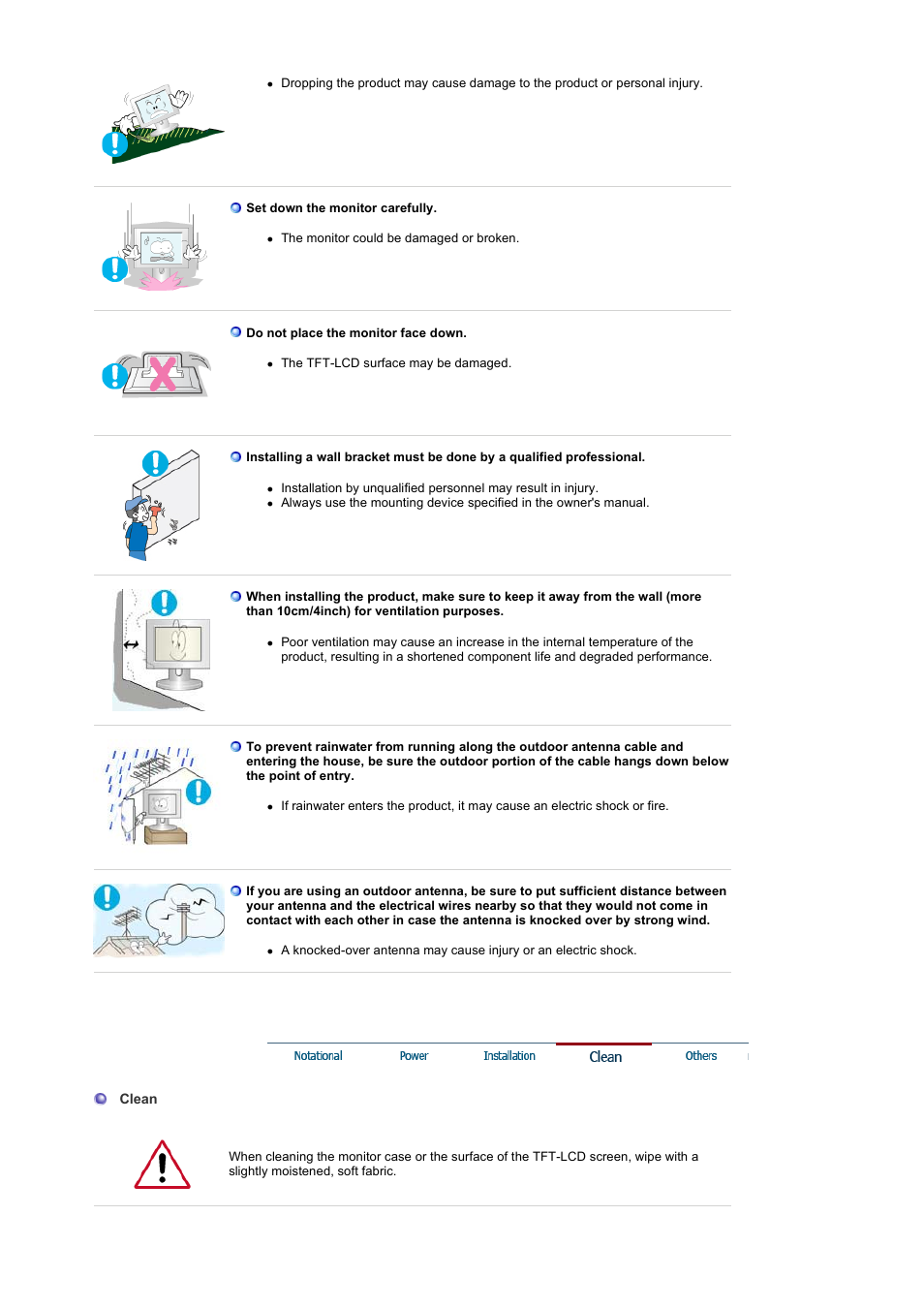 Clean | Samsung 242MP User Manual | Page 4 / 65