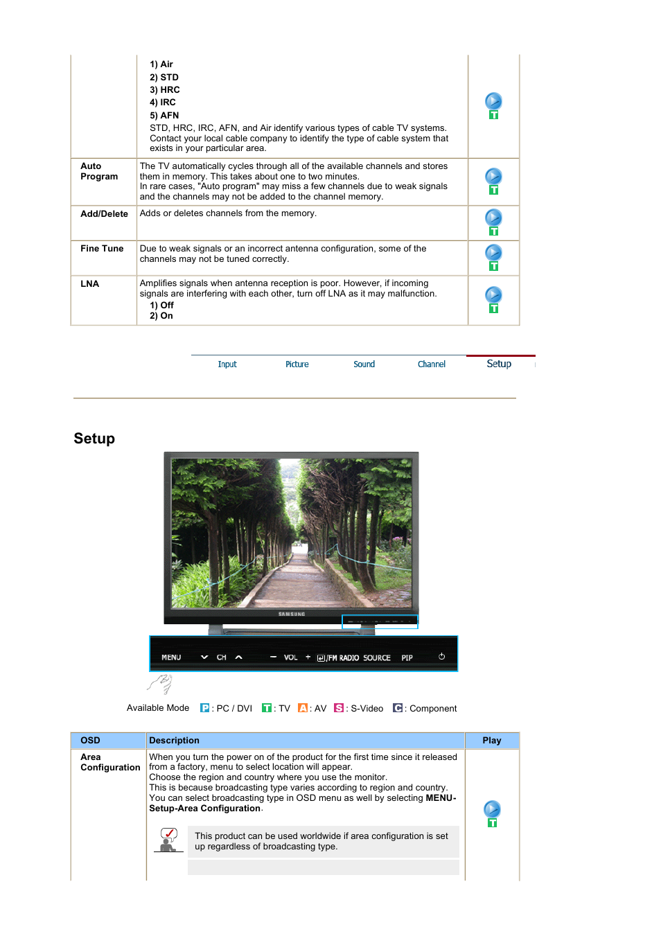 Setup | Samsung 242MP User Manual | Page 40 / 65