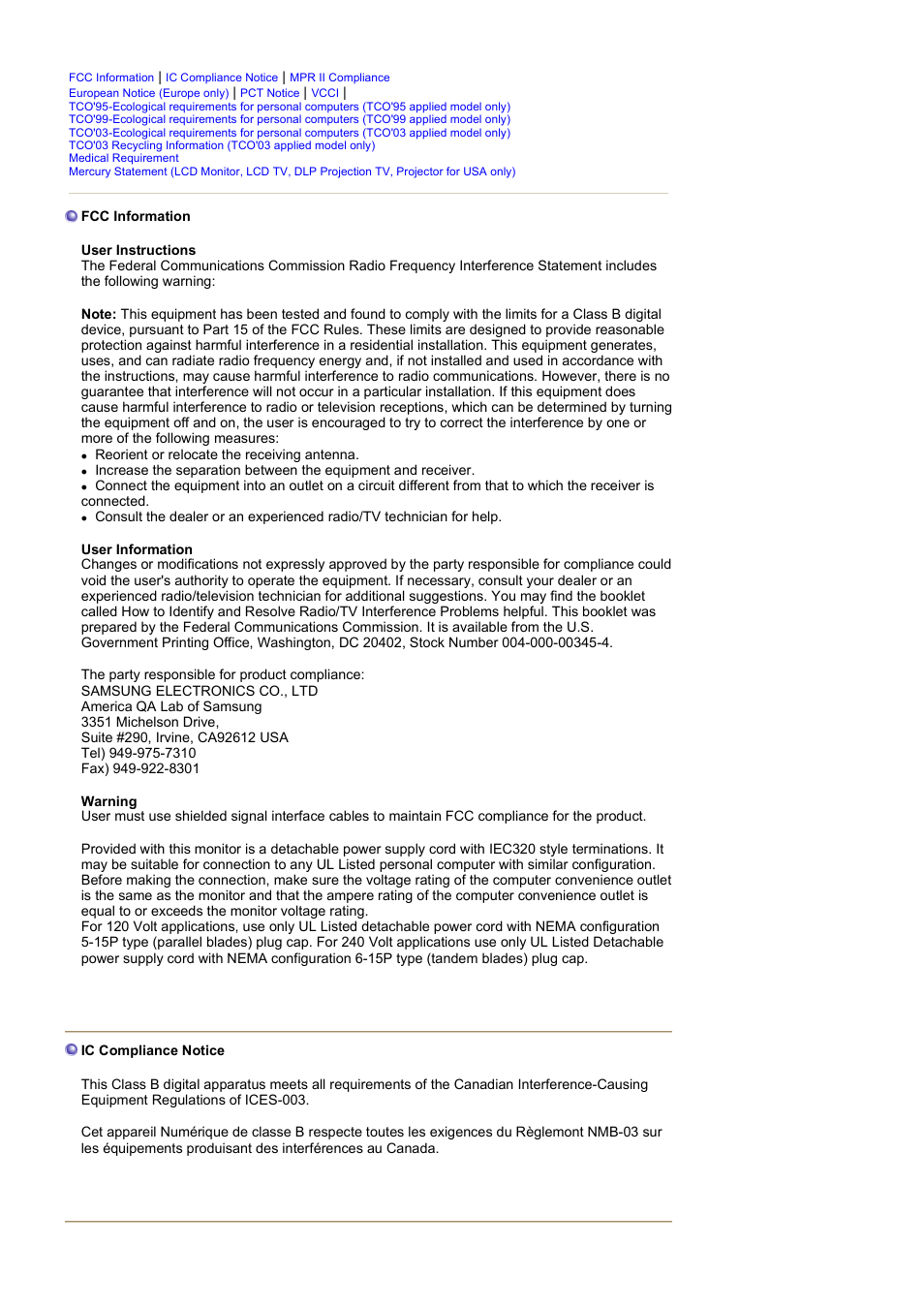 Regulatory | Samsung 242MP User Manual | Page 57 / 65