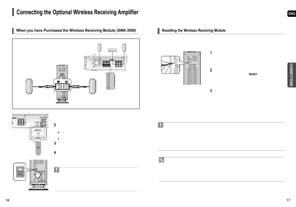 Resetting the wireless receiving module | Samsung HT-TX55 User Manual | Page 9 / 35