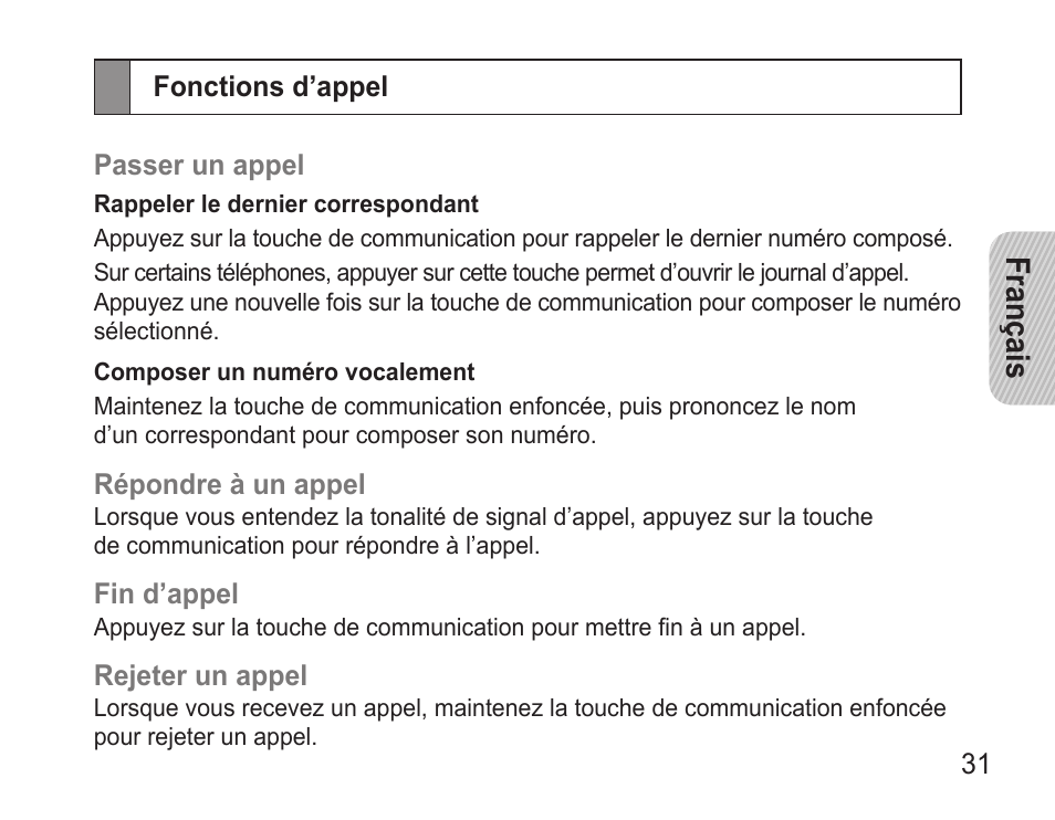 Français | Samsung 090308 User Manual | Page 34 / 82