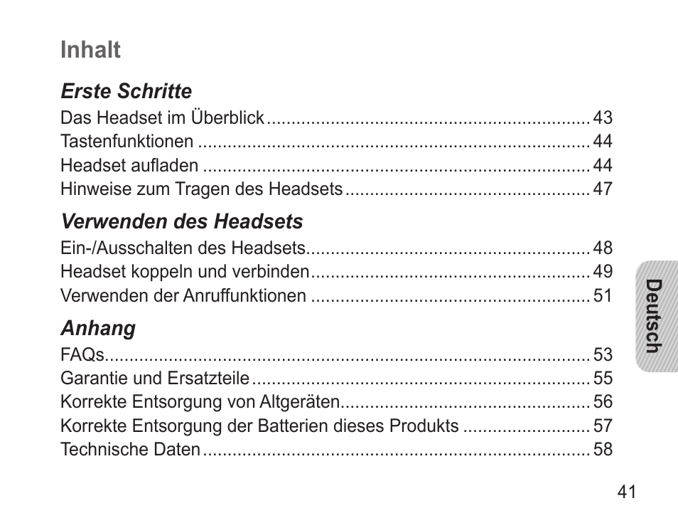 Inhalt | Samsung 090308 User Manual | Page 44 / 82