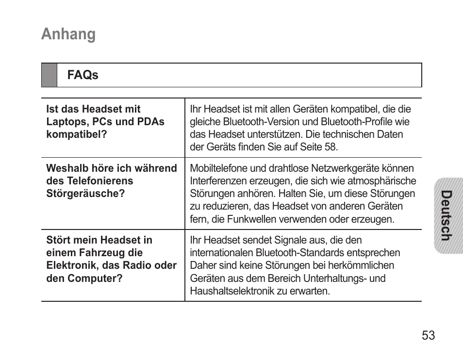 Anhang, Deutsch | Samsung 090308 User Manual | Page 56 / 82