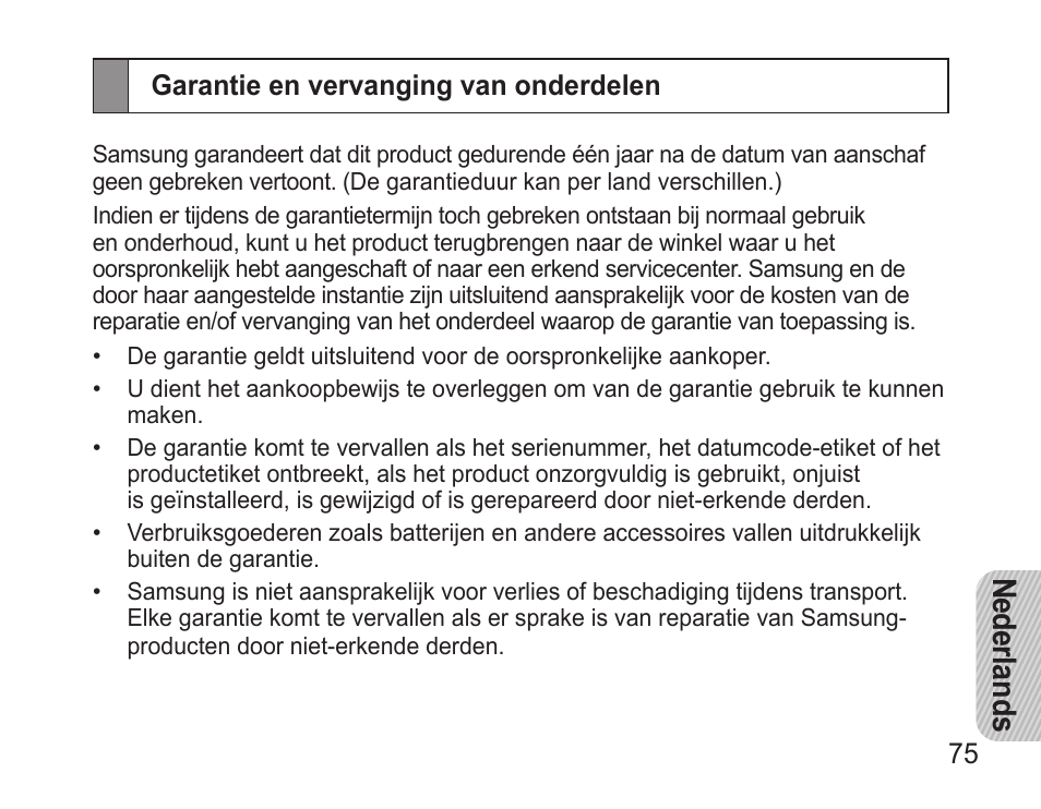Ne de rlands | Samsung 090308 User Manual | Page 78 / 82