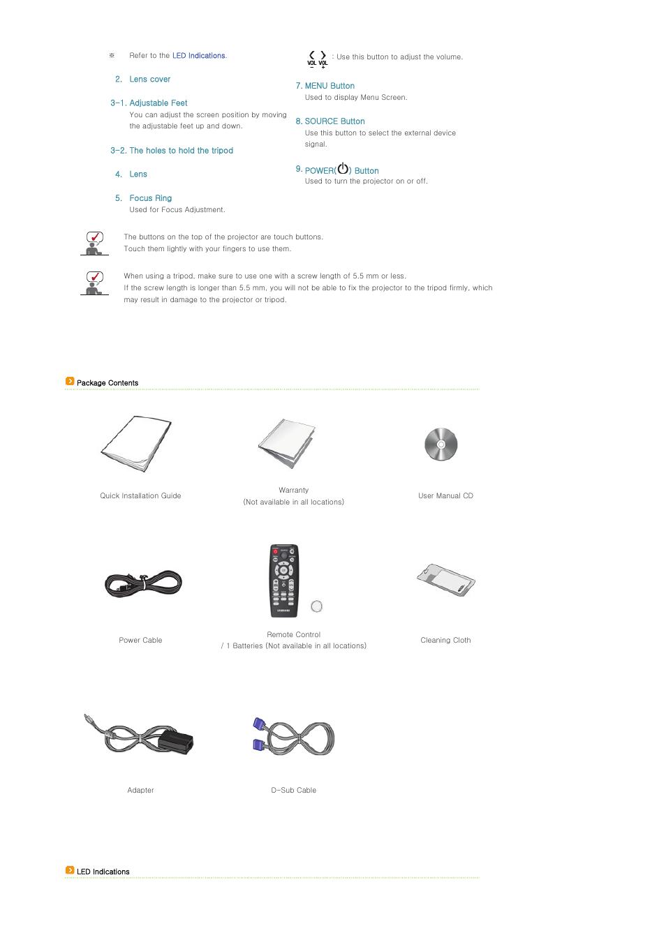 Samsung SP-P400B User Manual | Page 9 / 35