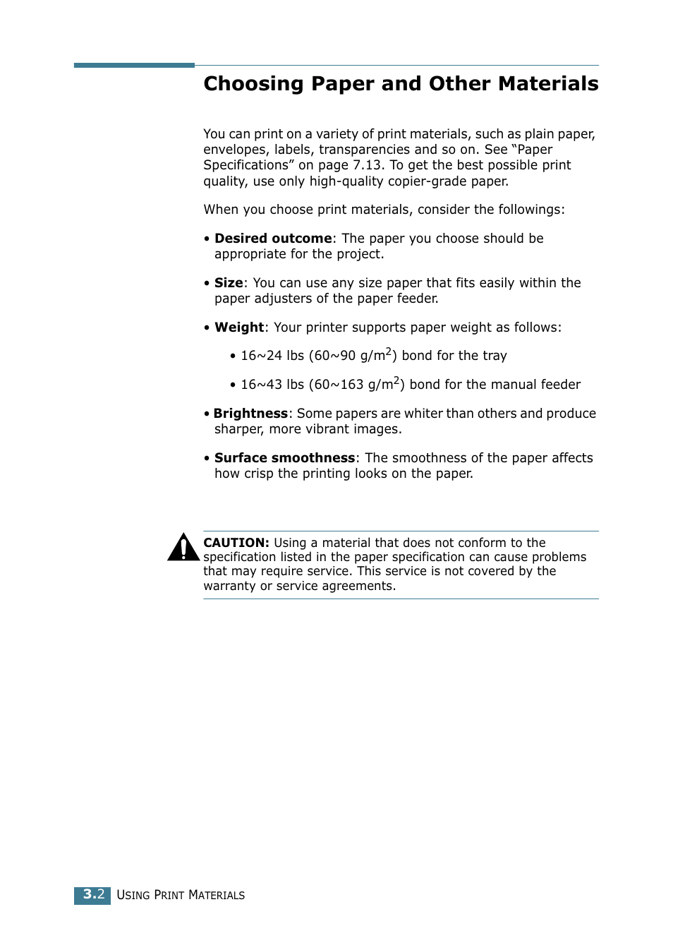 Choosing paper and other materials | Samsung ML-1520 User Manual | Page 41 / 138