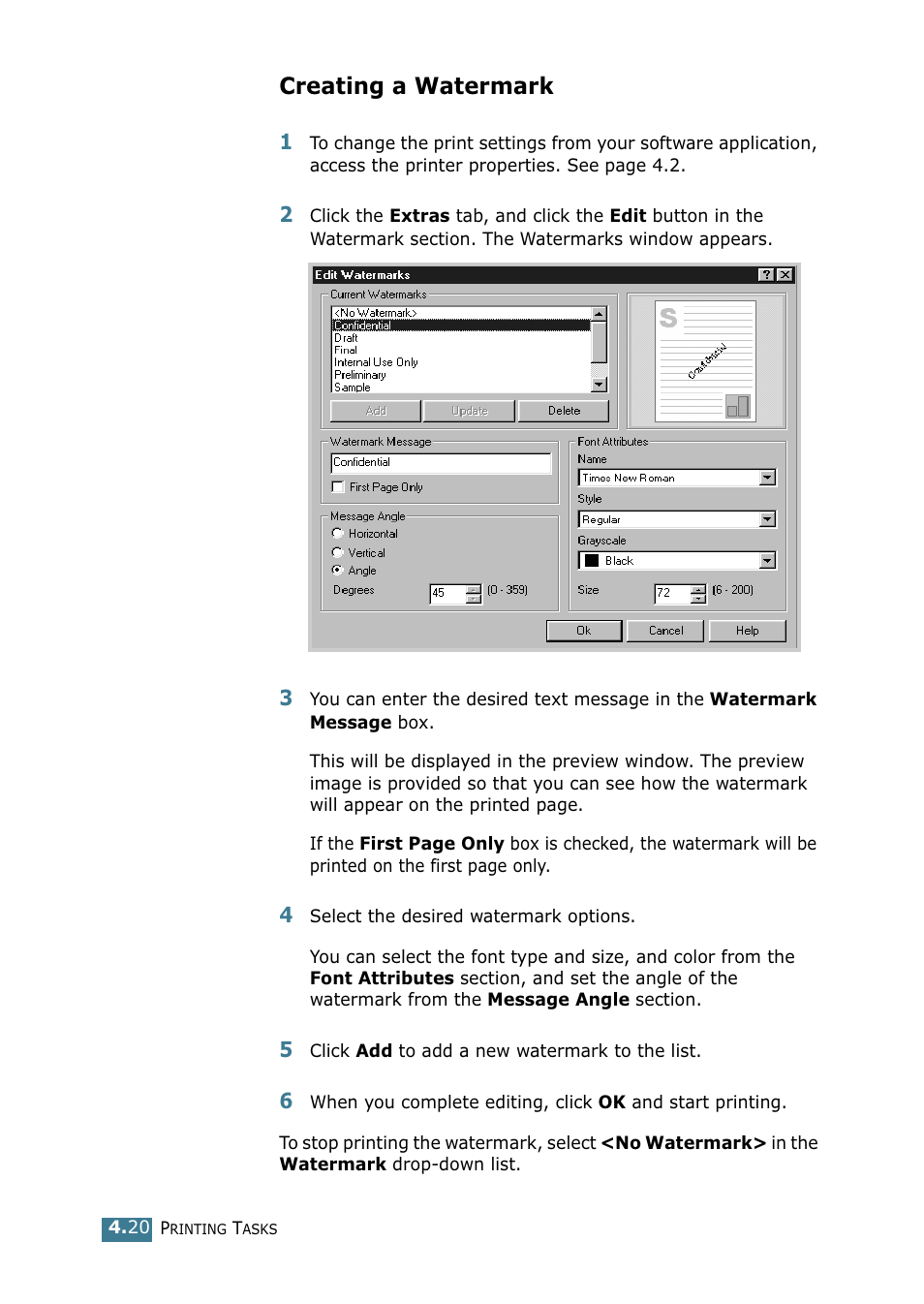 Creating a watermark | Samsung ML-1520 User Manual | Page 77 / 138