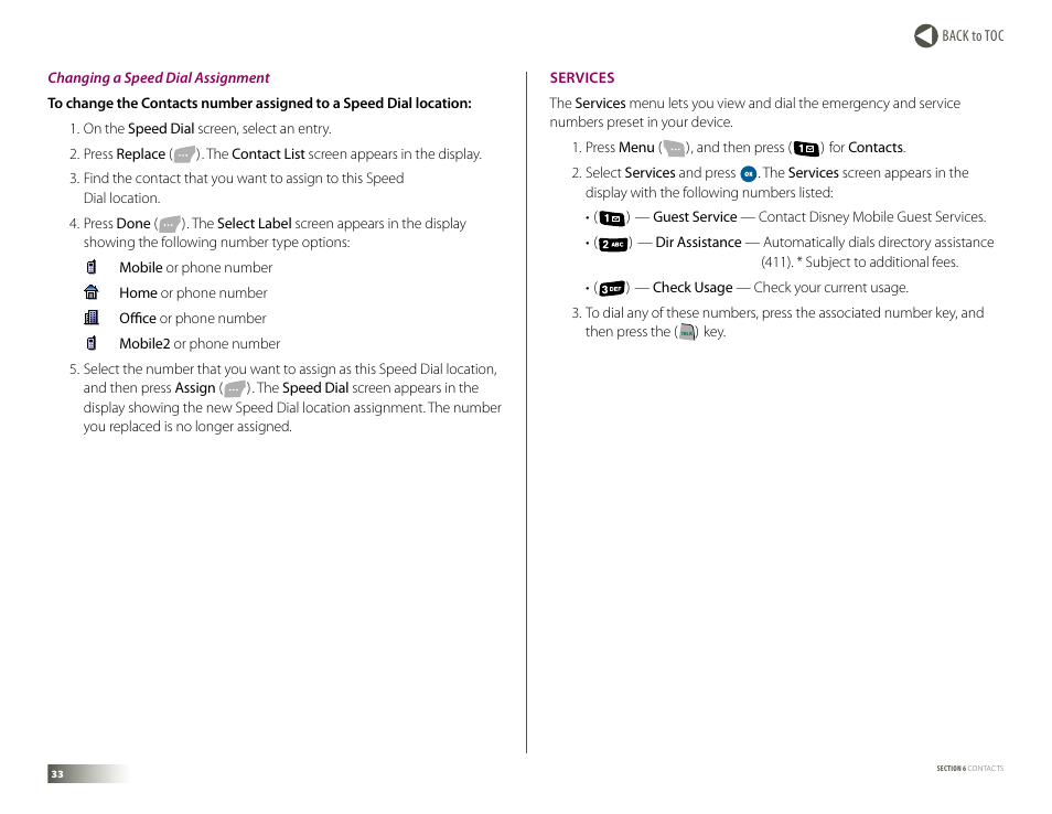 Services | Samsung DM-S105 User Manual | Page 33 / 99