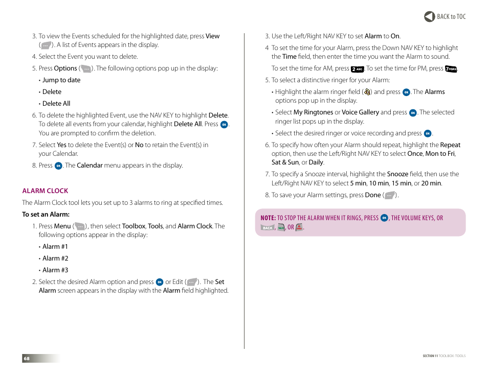 Alarm clock | Samsung DM-S105 User Manual | Page 68 / 99