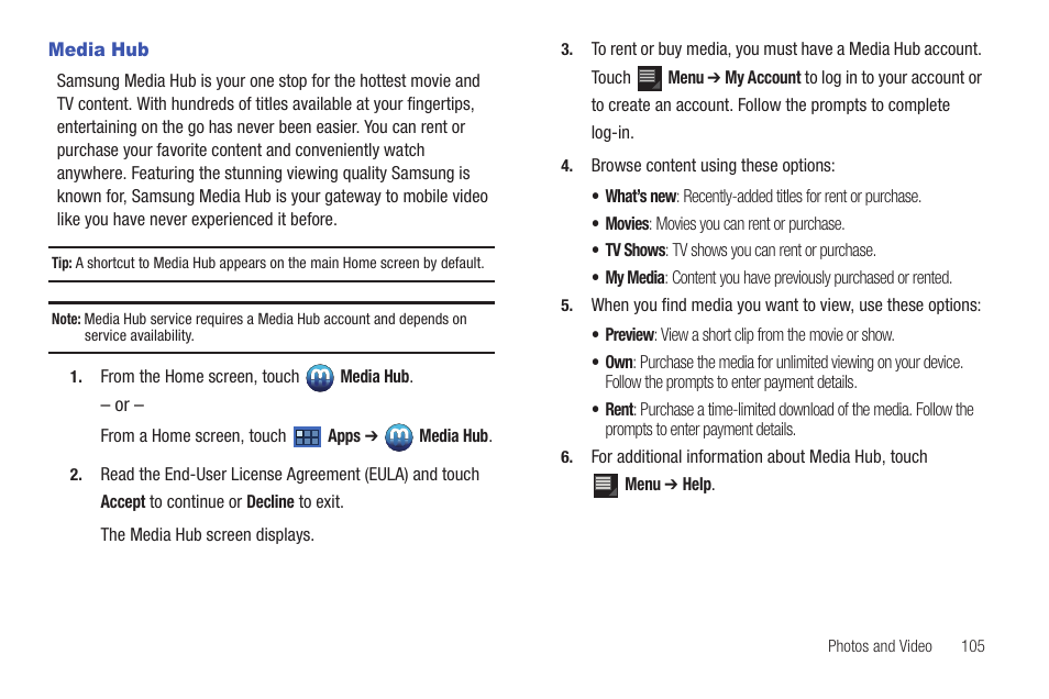 Media hub | Samsung GT-P6210 User Manual | Page 109 / 200