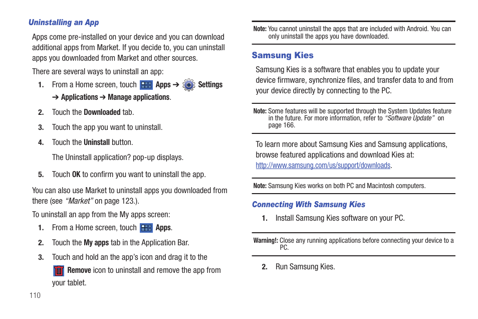 Samsung kies | Samsung GT-P6210 User Manual | Page 114 / 200