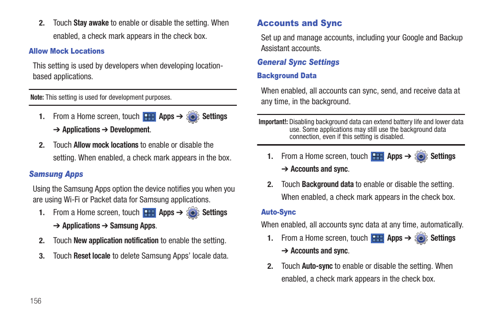 Accounts and sync | Samsung GT-P6210 User Manual | Page 160 / 200