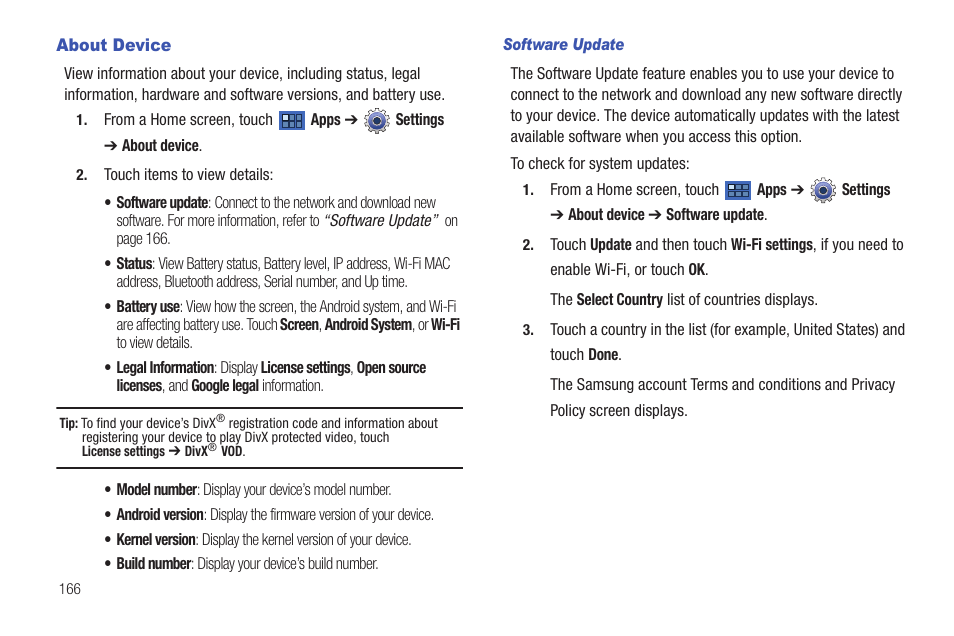 About device | Samsung GT-P6210 User Manual | Page 170 / 200