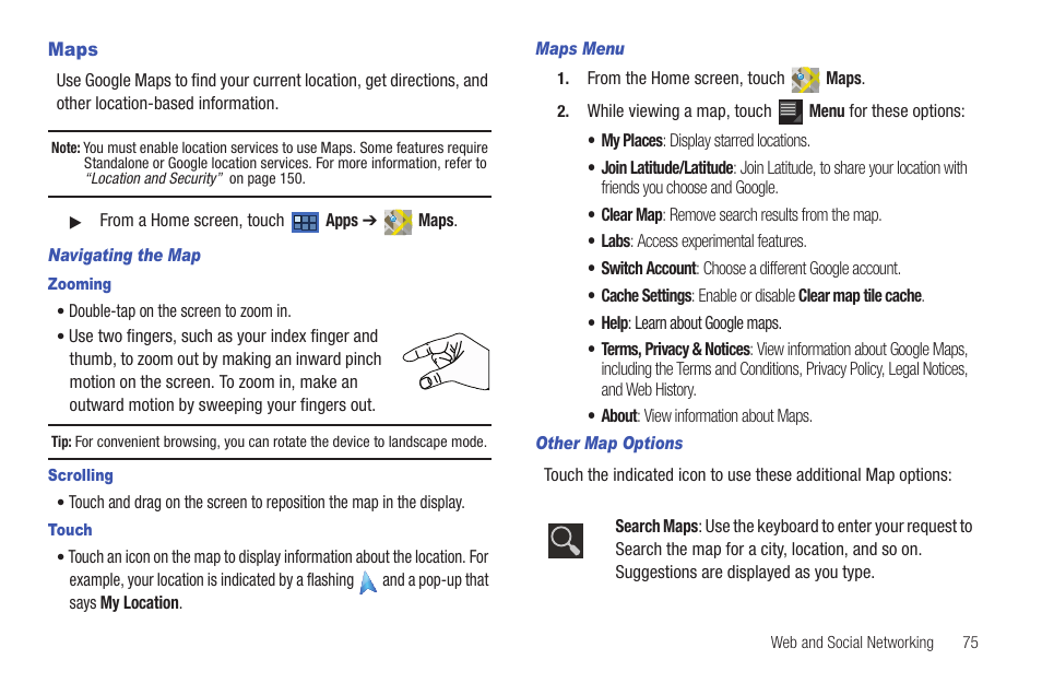 Maps | Samsung GT-P6210 User Manual | Page 79 / 200