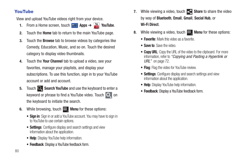 Youtube | Samsung GT-P6210 User Manual | Page 84 / 200