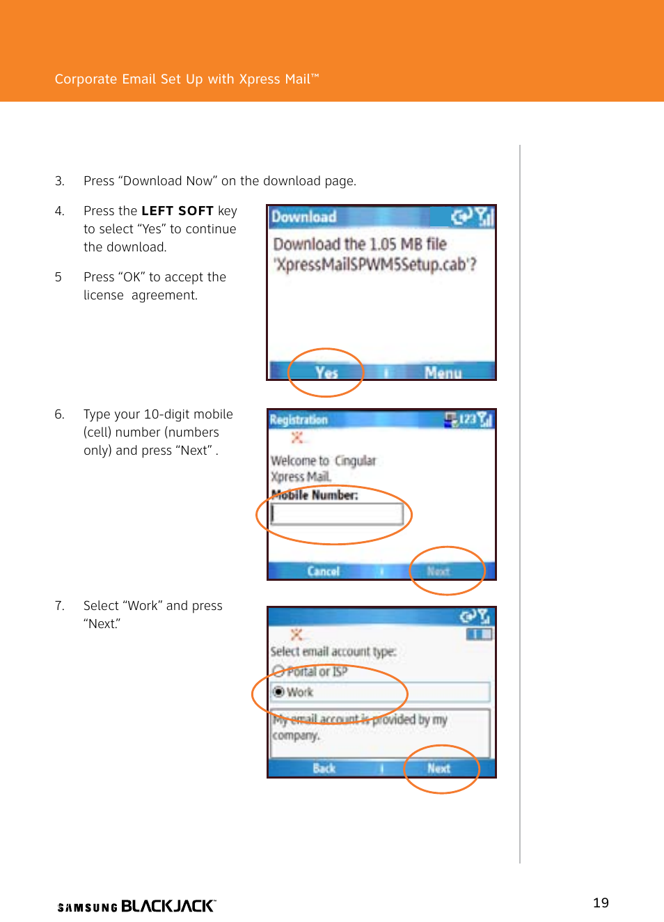 Samsung BlackJack User Manual | Page 19 / 38