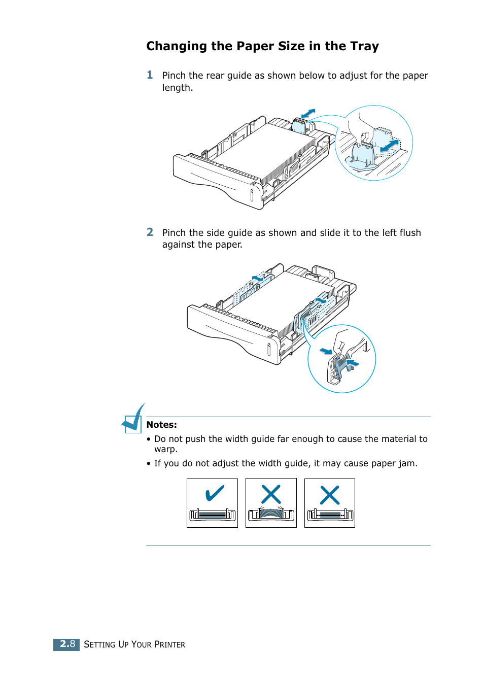 Changing the paper size in the tray | Samsung ML-1750 Series User Manual | Page 27 / 148