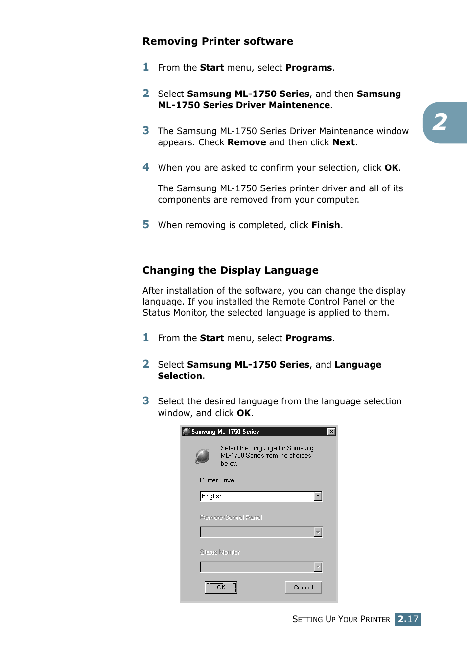 Samsung ML-1750 Series User Manual | Page 36 / 148