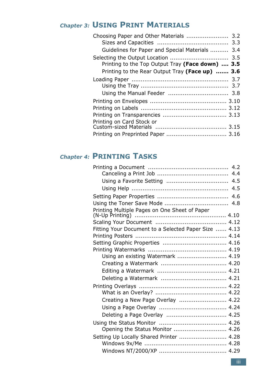 Samsung ML-1750 Series User Manual | Page 4 / 148