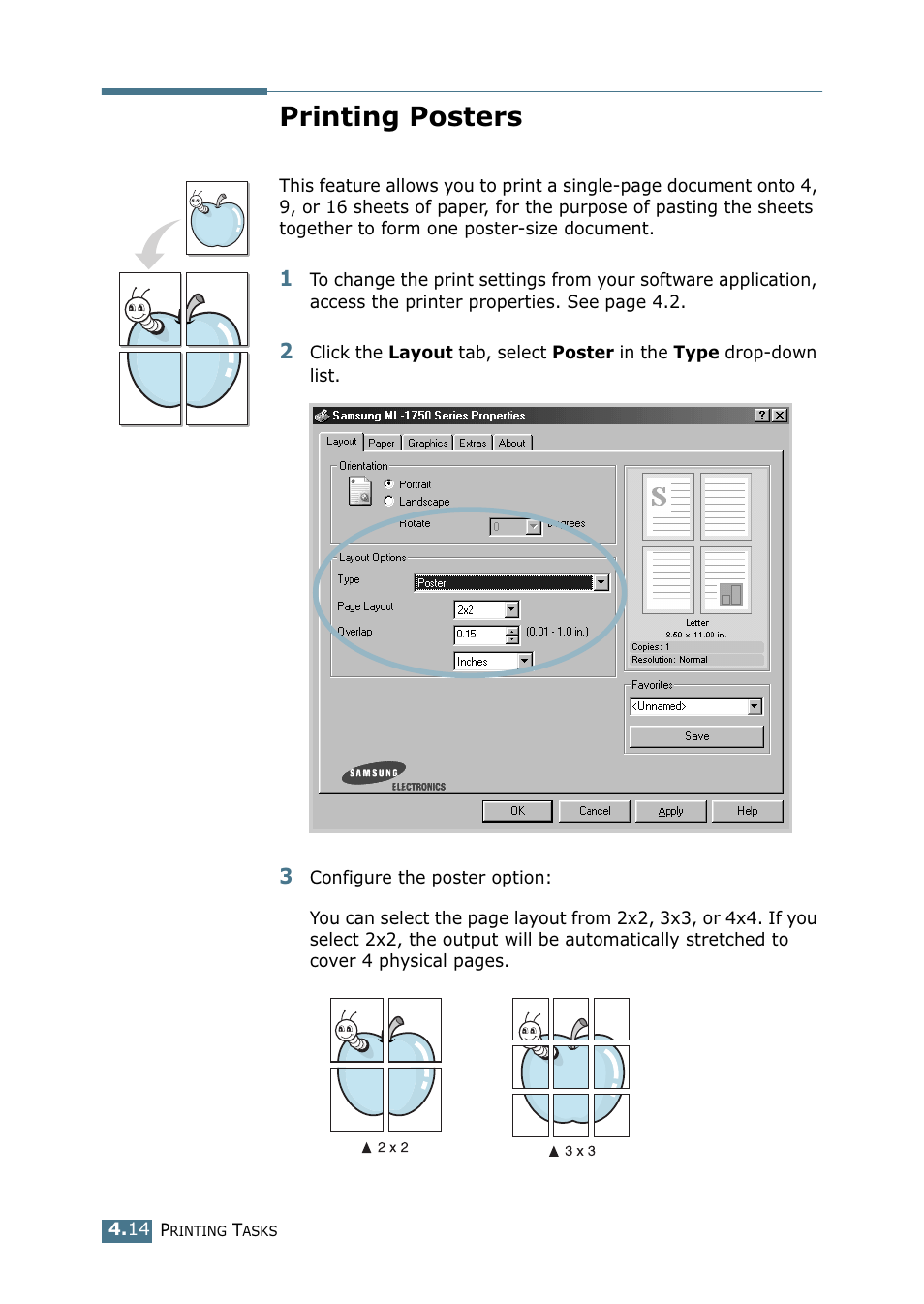 Printing posters | Samsung ML-1750 Series User Manual | Page 71 / 148