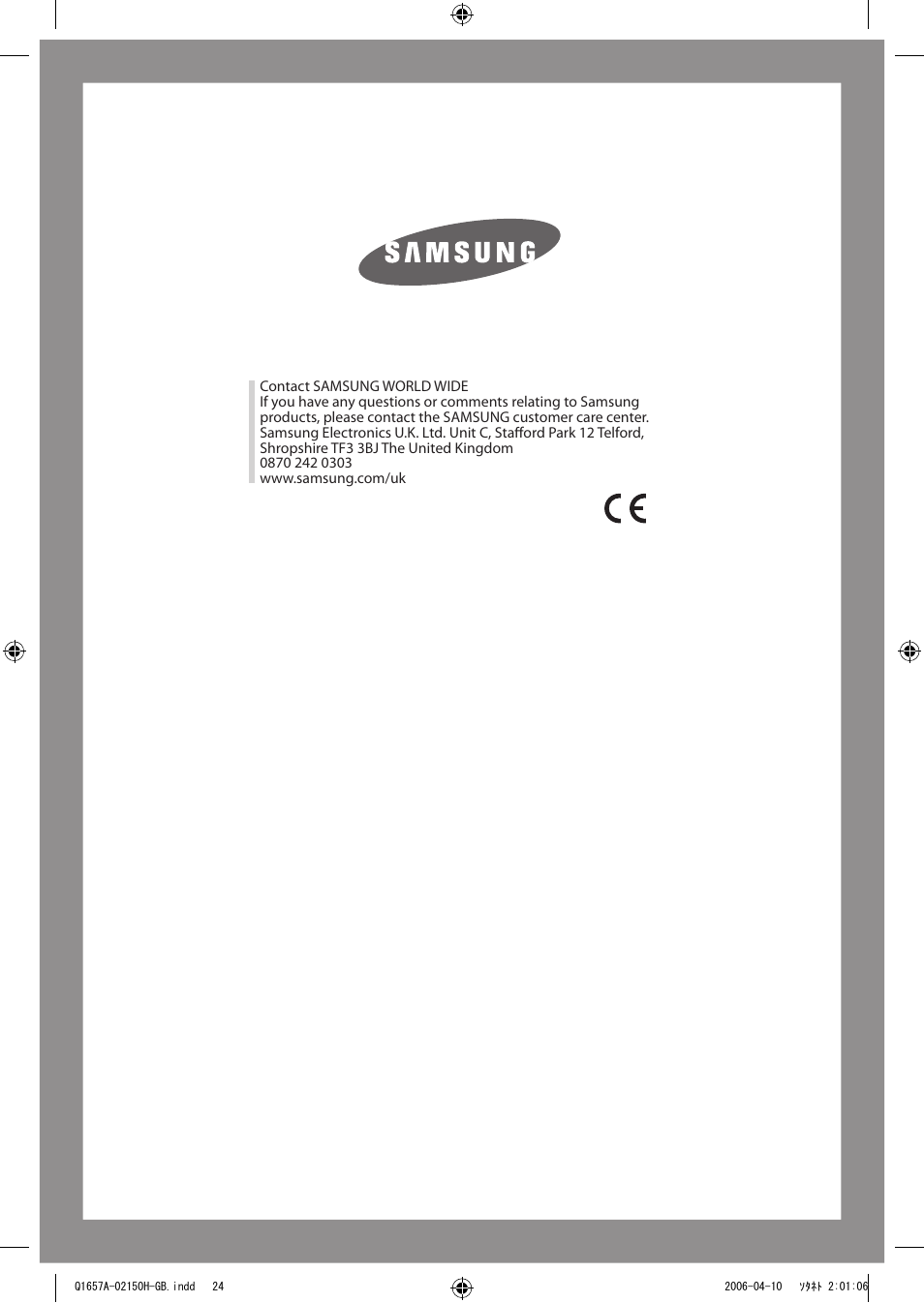 Samsung Q1657A(V/T/S) User Manual | Page 28 / 28