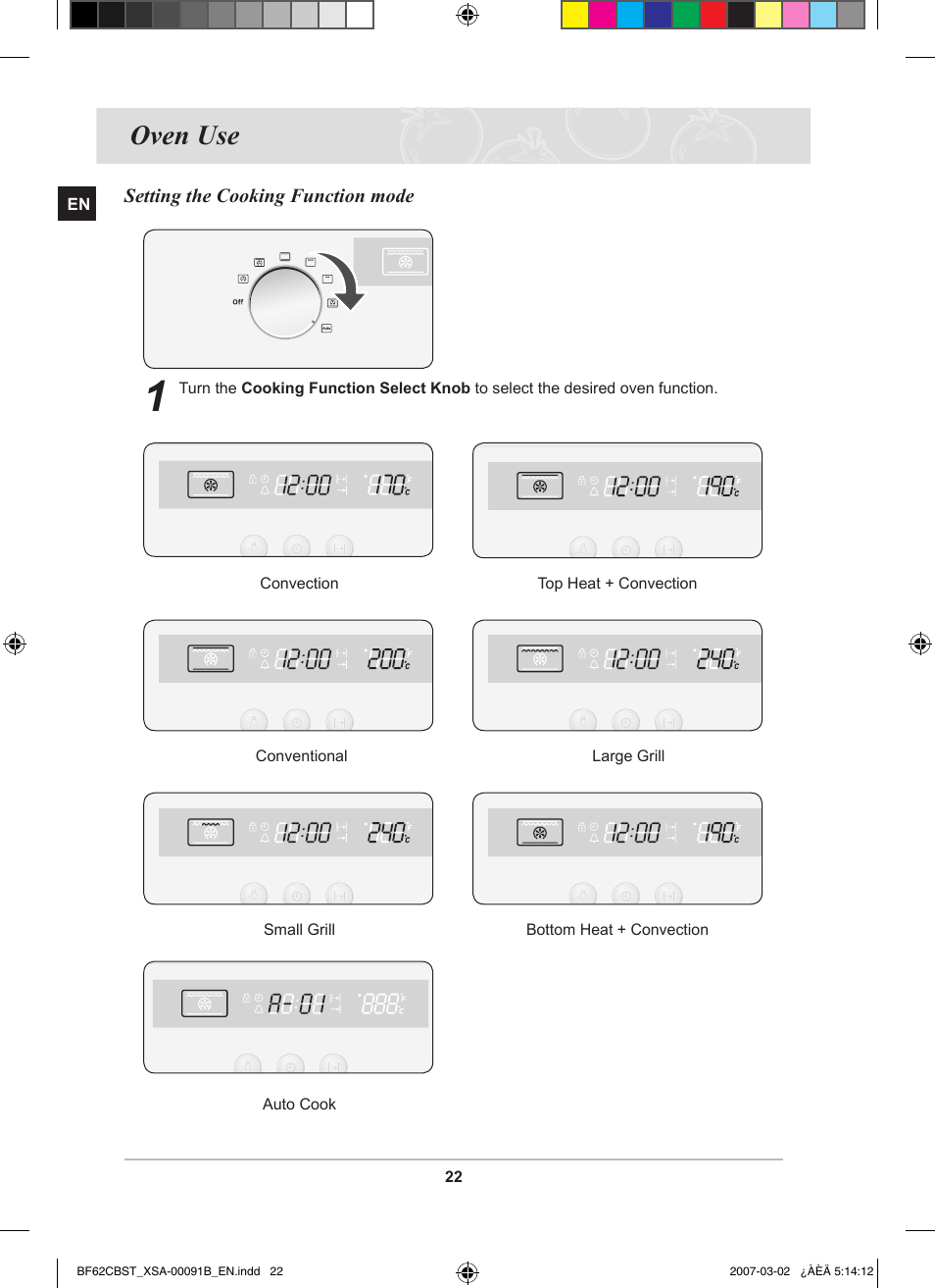 Oven use | Samsung BF62CCBST User Manual | Page 24 / 46