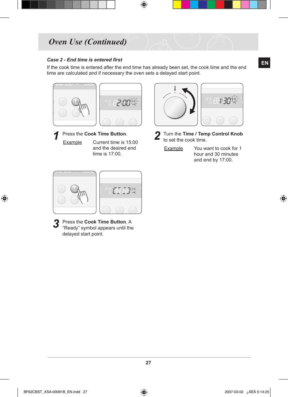 Oven use (continued) | Samsung BF62CCBST User Manual | Page 29 / 46