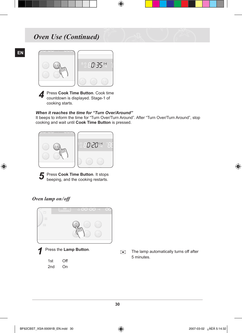 Oven use (continued) | Samsung BF62CCBST User Manual | Page 32 / 46