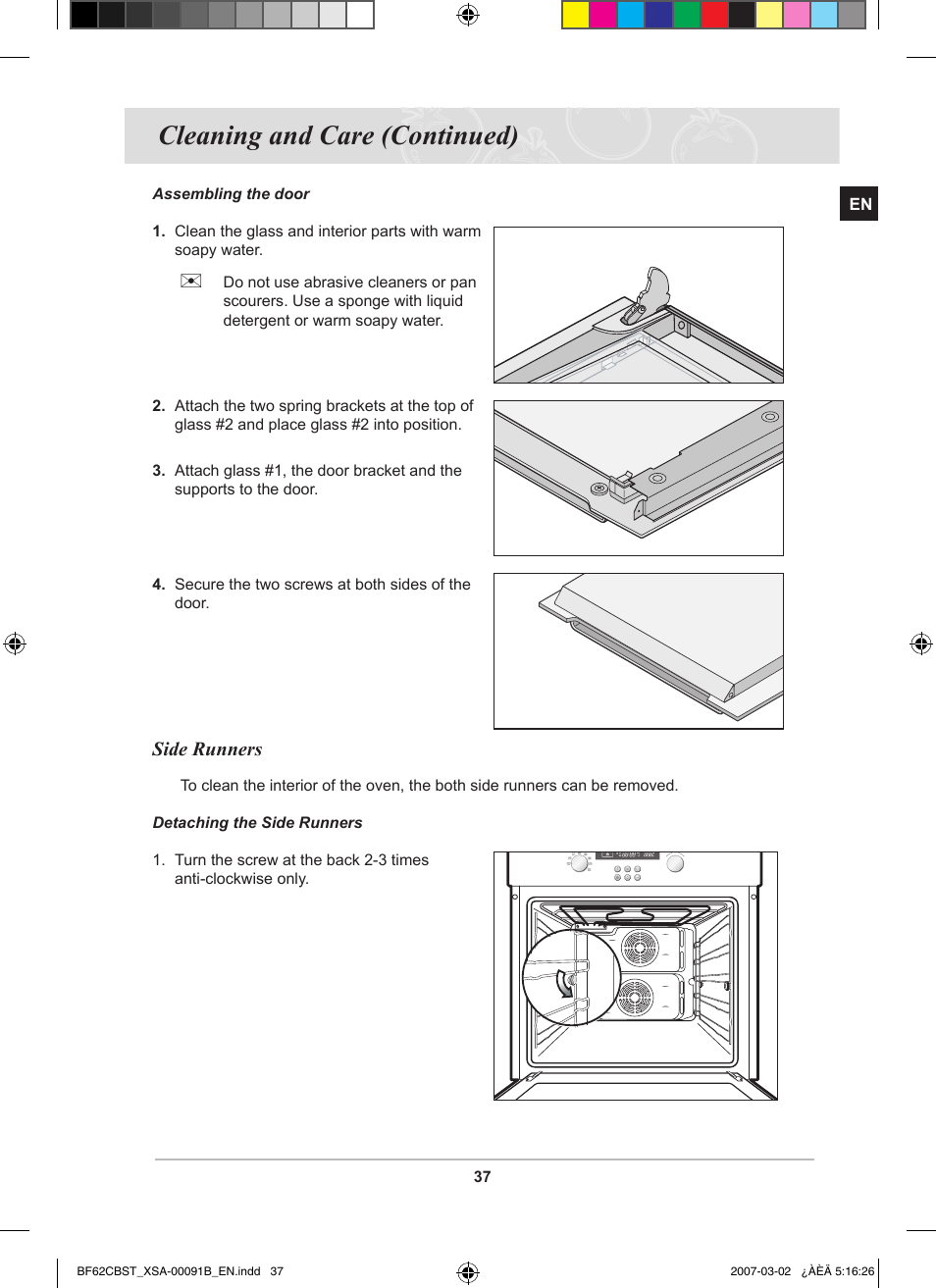 Cleaning and care (continued) | Samsung BF62CCBST User Manual | Page 39 / 46