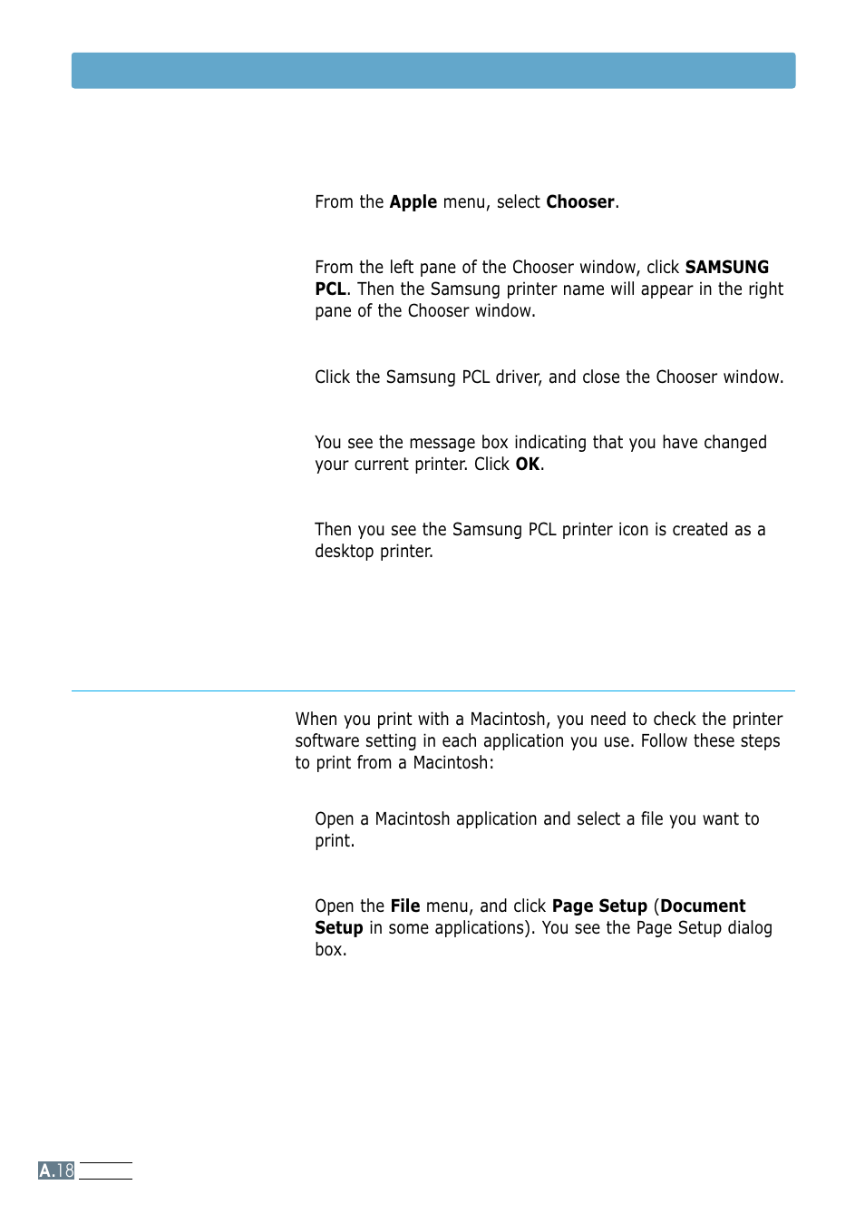 Printing from a macintosh, Choosing pcl driver | Samsung ML-4600 User Manual | Page 115 / 134