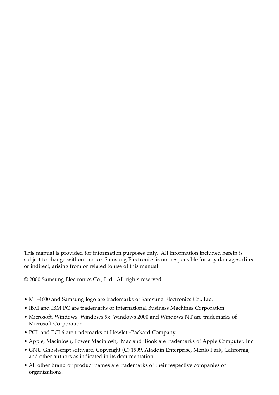 Samsung ML-4600 User Manual | Page 2 / 134