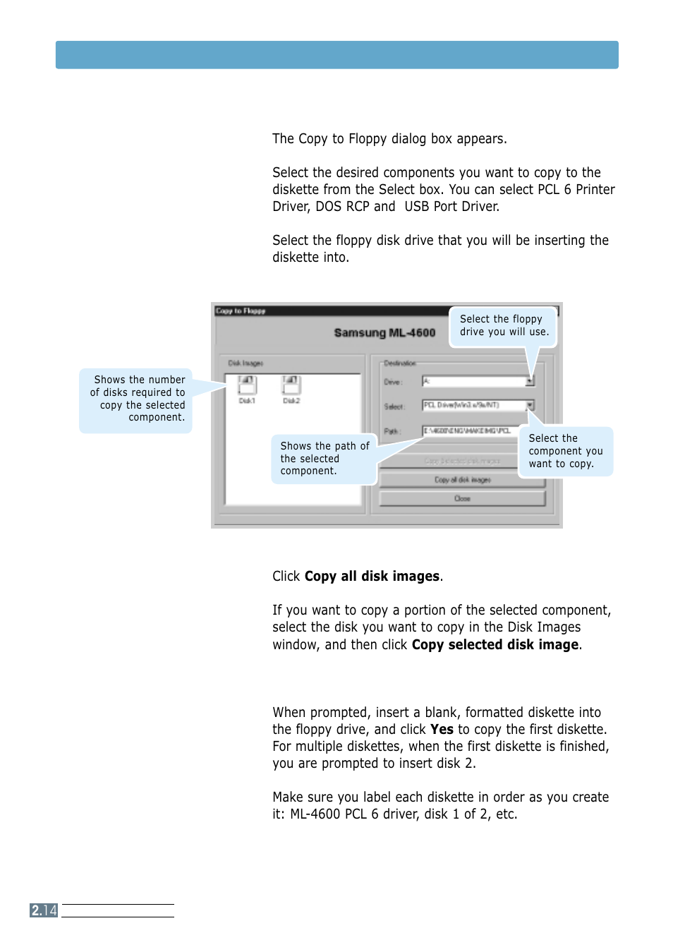 Installing software from diskette | Samsung ML-4600 User Manual | Page 27 / 134