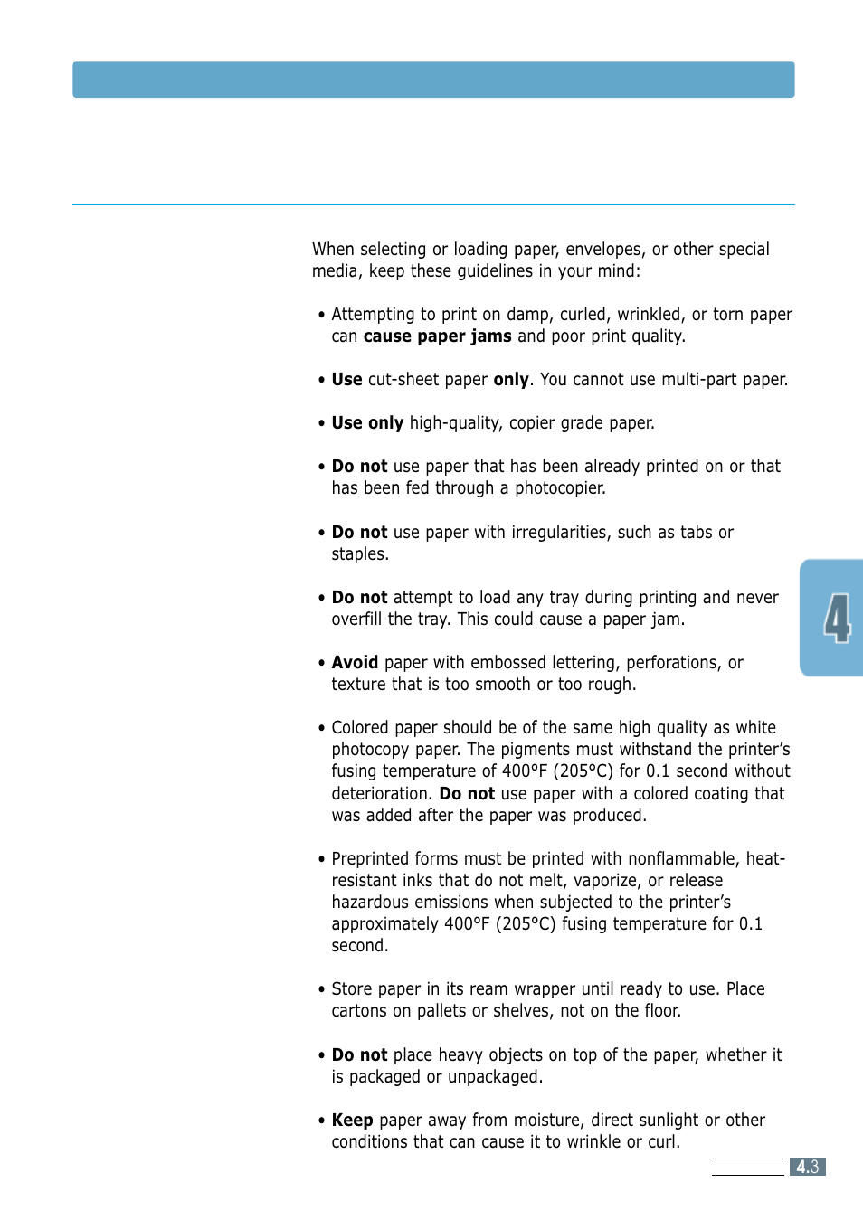 Paper guidelines, Choosing paper and other media | Samsung ML-4600 User Manual | Page 36 / 134