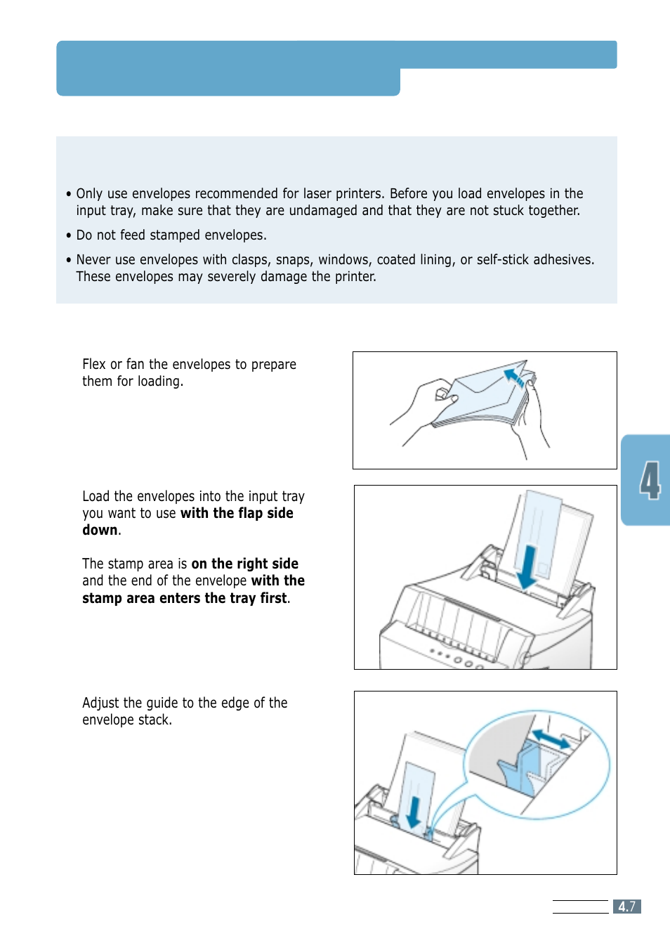 Printing on envelopes, Guidelines | Samsung ML-4600 User Manual | Page 40 / 134
