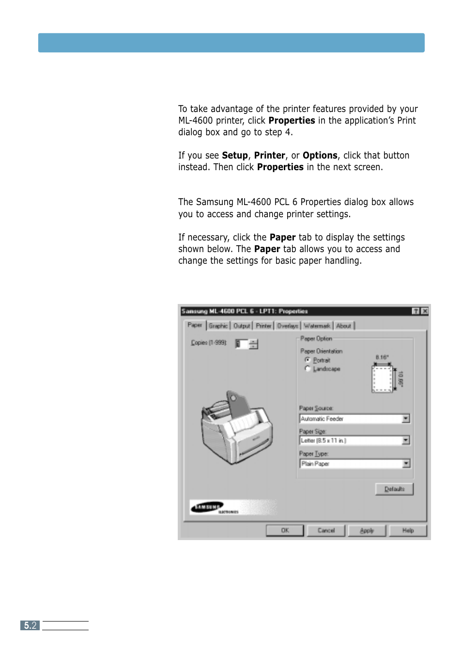 Printing a document 3 | Samsung ML-4600 User Manual | Page 49 / 134