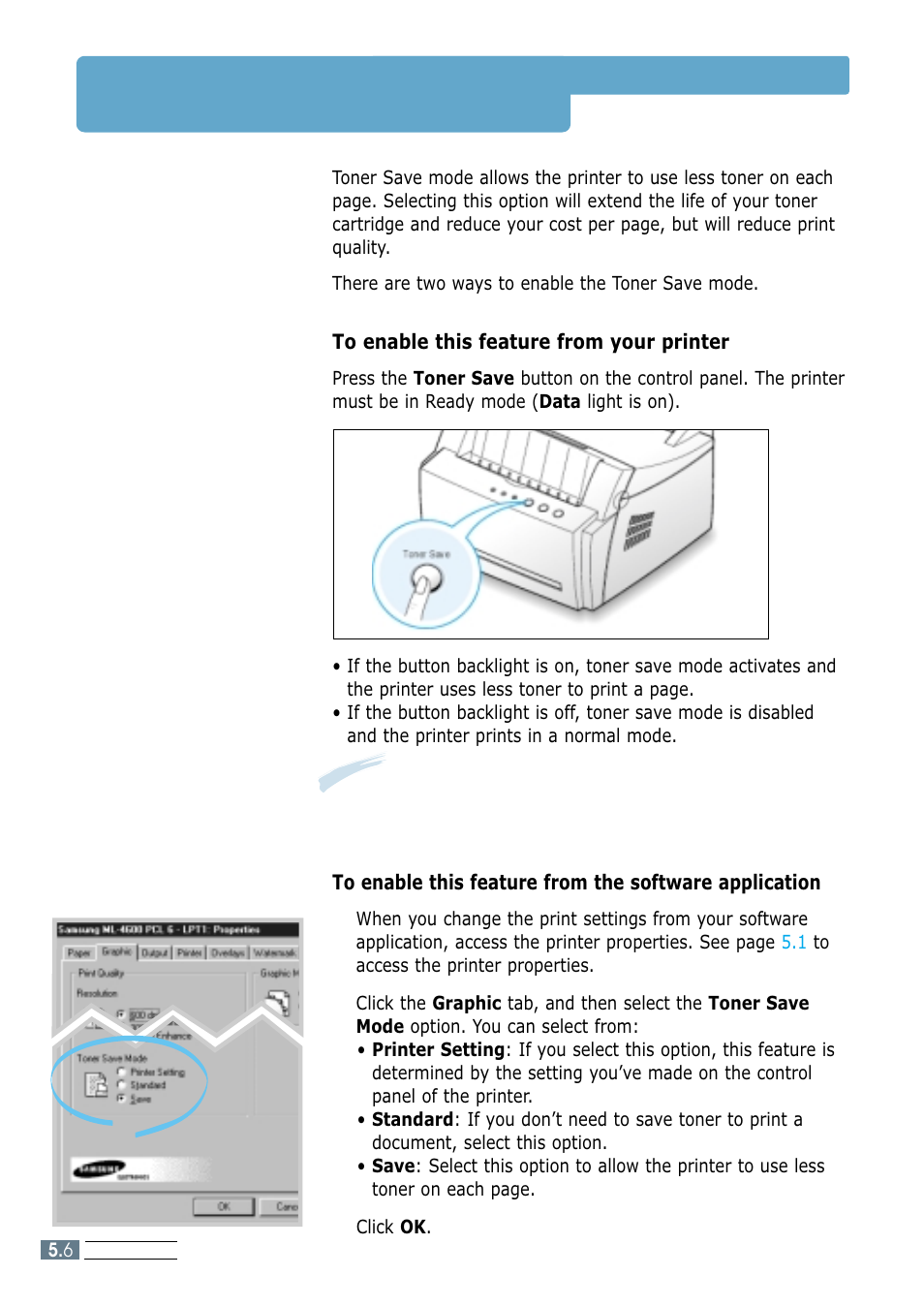 Using toner save mode | Samsung ML-4600 User Manual | Page 53 / 134